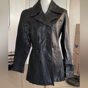 GUESS 3/4 Leather Coat, Size M